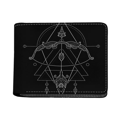 Black And White Sagittarius Sign Print Bifold Wallet