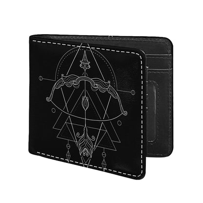 Black And White Sagittarius Sign Print Bifold Wallet