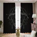 Black And White Sagittarius Sign Print Dimout Pencil Pleat Curtains