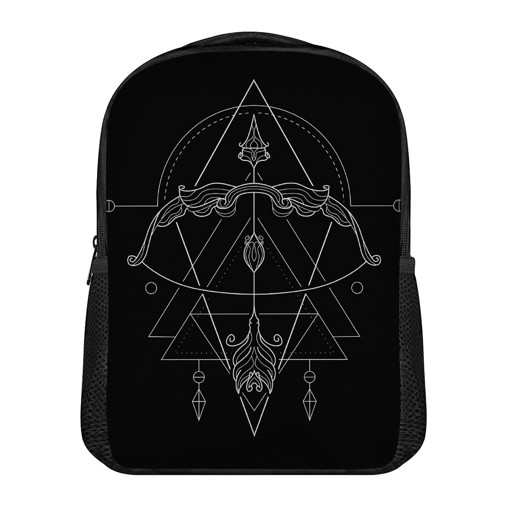 Black And White Sagittarius Sign Print Casual Backpack