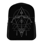 Black And White Sagittarius Sign Print Casual Backpack