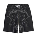 Black And White Sagittarius Sign Print Cotton Shorts