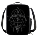 Black And White Sagittarius Sign Print Crossbody Lunch Bag