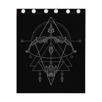 Black And White Sagittarius Sign Print Curtain