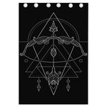 Black And White Sagittarius Sign Print Curtain