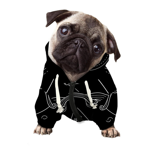 Black And White Sagittarius Sign Print Dog Zip Up Hoodie