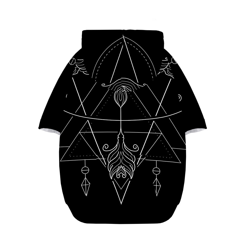Black And White Sagittarius Sign Print Dog Zip Up Hoodie