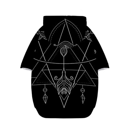 Black And White Sagittarius Sign Print Dog Zip Up Hoodie