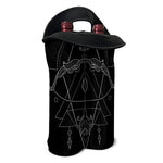 Black And White Sagittarius Sign Print Double Neoprene Wine Tote