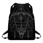 Black And White Sagittarius Sign Print Drawstring Backpack