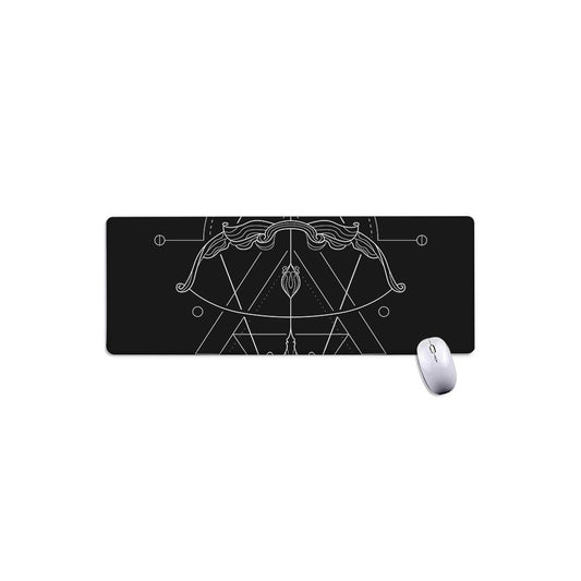 Black And White Sagittarius Sign Print Extended Mouse Pad