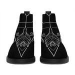 Black And White Sagittarius Sign Print Flat Ankle Boots
