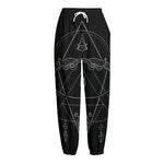 Black And White Sagittarius Sign Print Fleece Lined Knit Pants