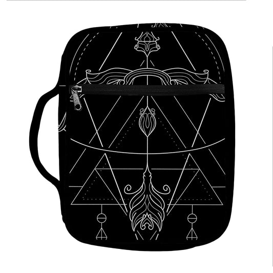 Black And White Sagittarius Sign Print Front Pocket Bible Bag