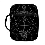 Black And White Sagittarius Sign Print Front Pocket Bible Bag