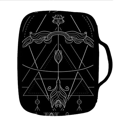 Black And White Sagittarius Sign Print Front Pocket Bible Bag