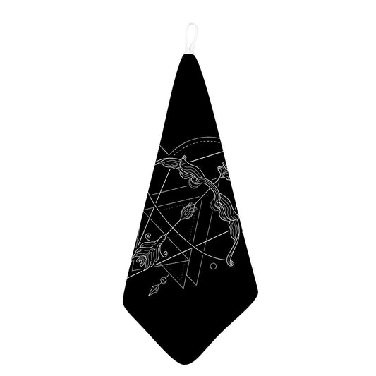 Black And White Sagittarius Sign Print Hand Towel