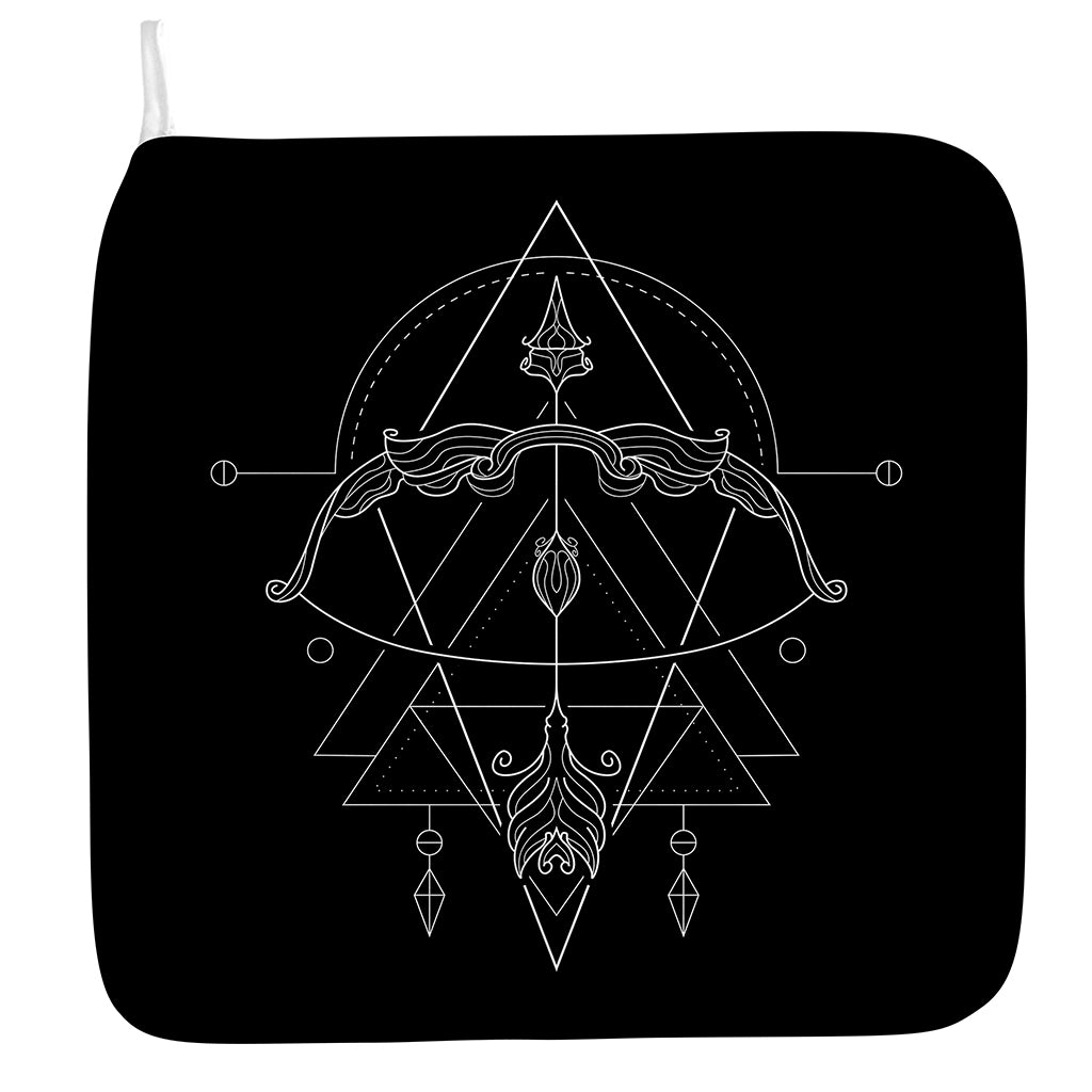 Black And White Sagittarius Sign Print Hand Towel