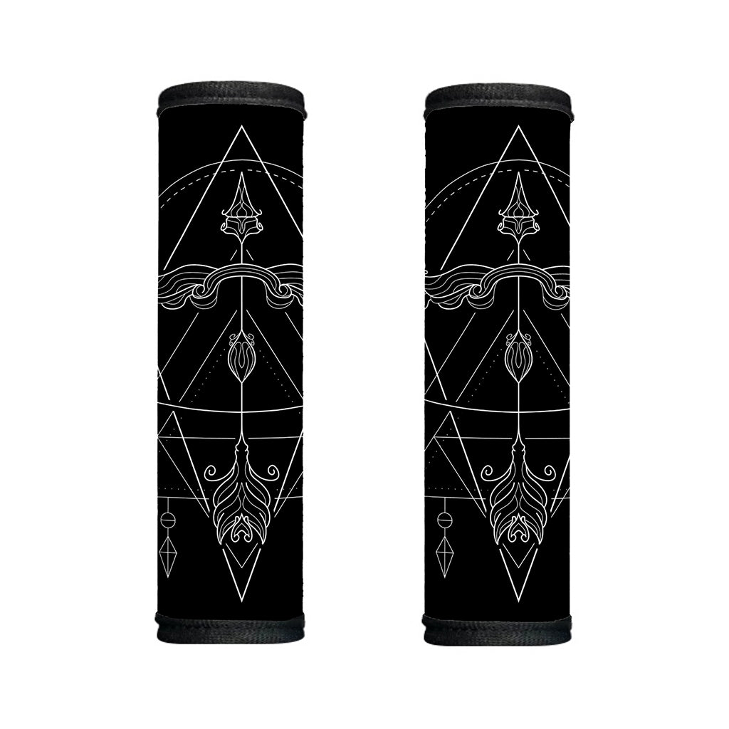 Black And White Sagittarius Sign Print Handle Covers