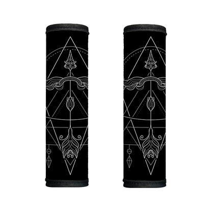 Black And White Sagittarius Sign Print Handle Covers