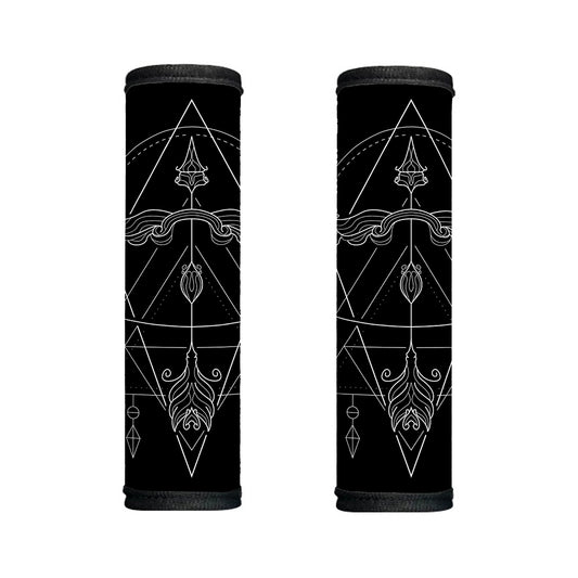 Black And White Sagittarius Sign Print Handle Covers