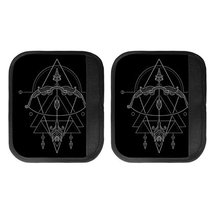 Black And White Sagittarius Sign Print Handle Covers