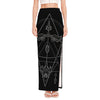 Black And White Sagittarius Sign Print High Slit Maxi Skirt