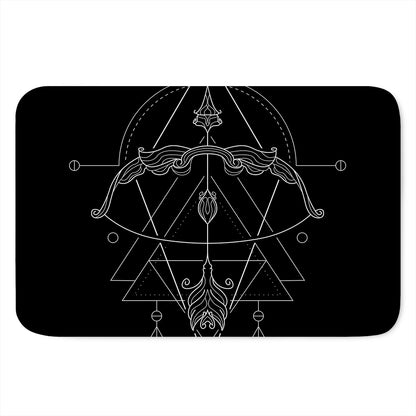 Black And White Sagittarius Sign Print Indoor Door Mat