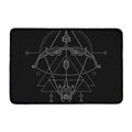 Black And White Sagittarius Sign Print Kitchen Mat