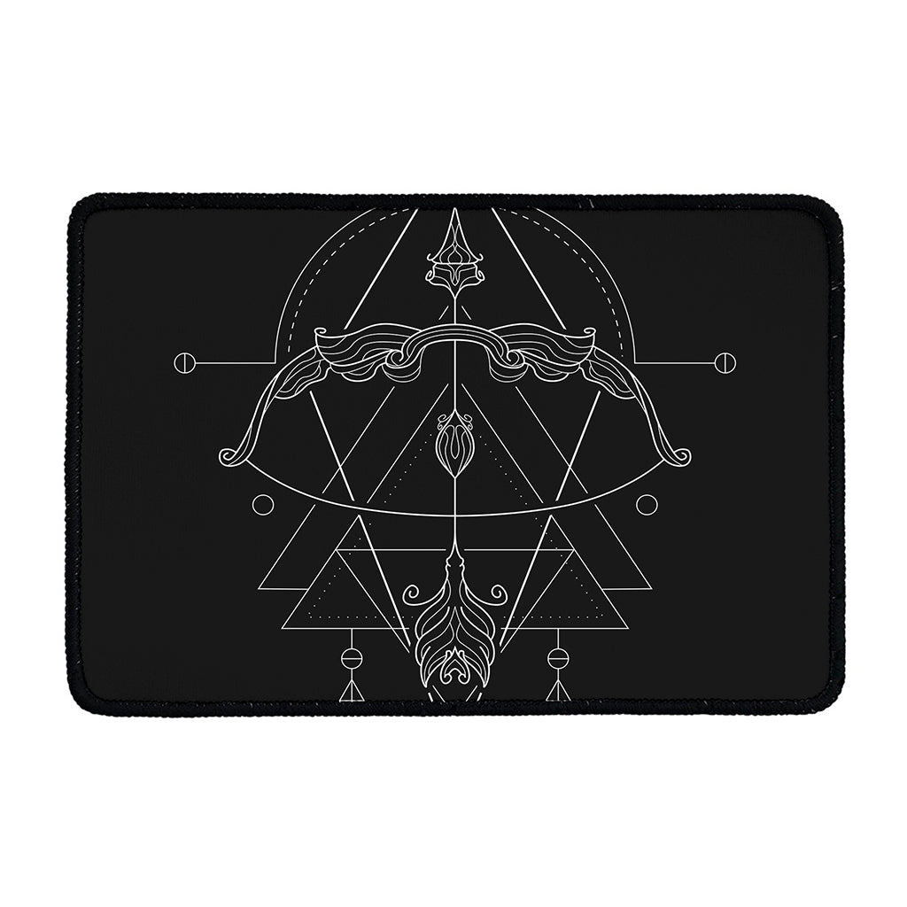 Black And White Sagittarius Sign Print Kitchen Mat