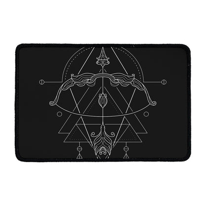 Black And White Sagittarius Sign Print Kitchen Mat