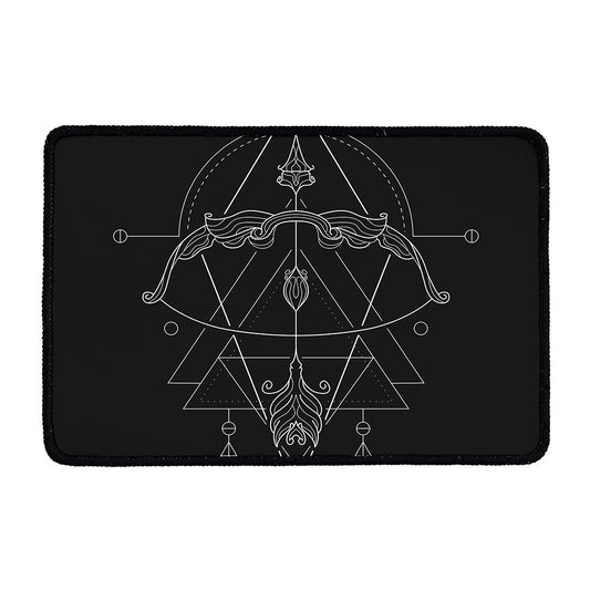 Black And White Sagittarius Sign Print Kitchen Mat