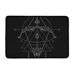 Black And White Sagittarius Sign Print Kitchen Mat