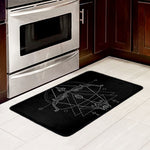 Black And White Sagittarius Sign Print Kitchen Mat
