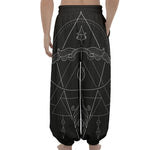 Black And White Sagittarius Sign Print Lantern Pants