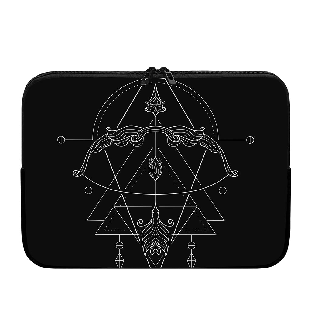 Black And White Sagittarius Sign Print Laptop Sleeve
