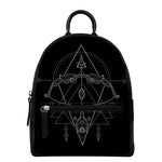 Black And White Sagittarius Sign Print Leather Backpack
