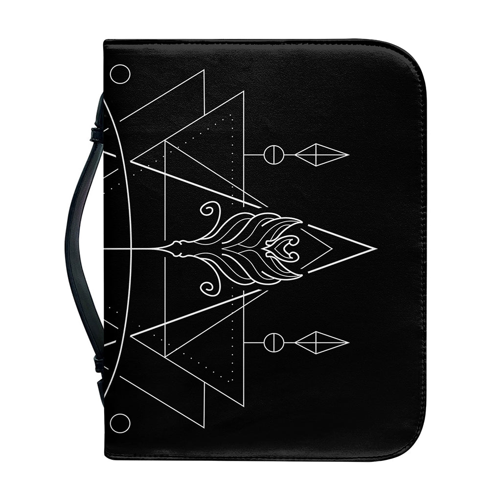 Black And White Sagittarius Sign Print Leather Bible Cover