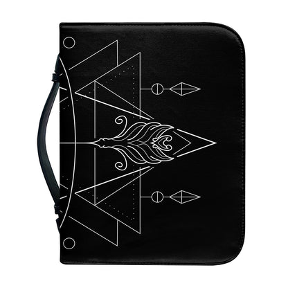 Black And White Sagittarius Sign Print Leather Bible Cover