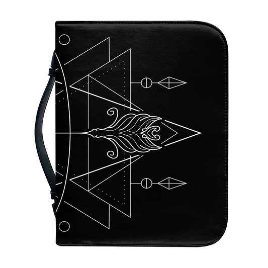 Black And White Sagittarius Sign Print Leather Bible Cover