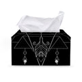 Black And White Sagittarius Sign Print Leather Tissue Box Cover