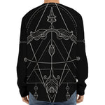 Black And White Sagittarius Sign Print Long Sleeve Baseball Jersey