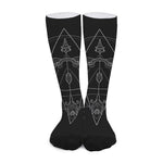 Black And White Sagittarius Sign Print Long Socks