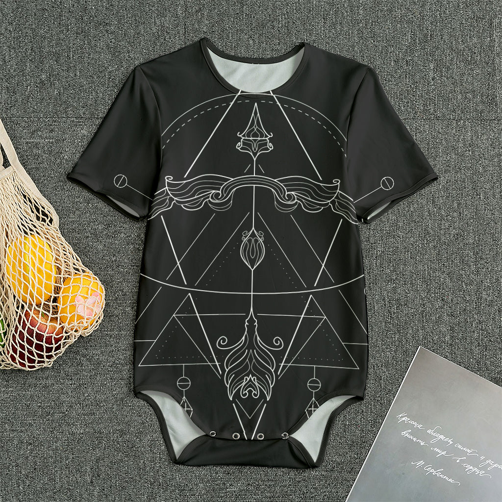 Black And White Sagittarius Sign Print Men's Bodysuit