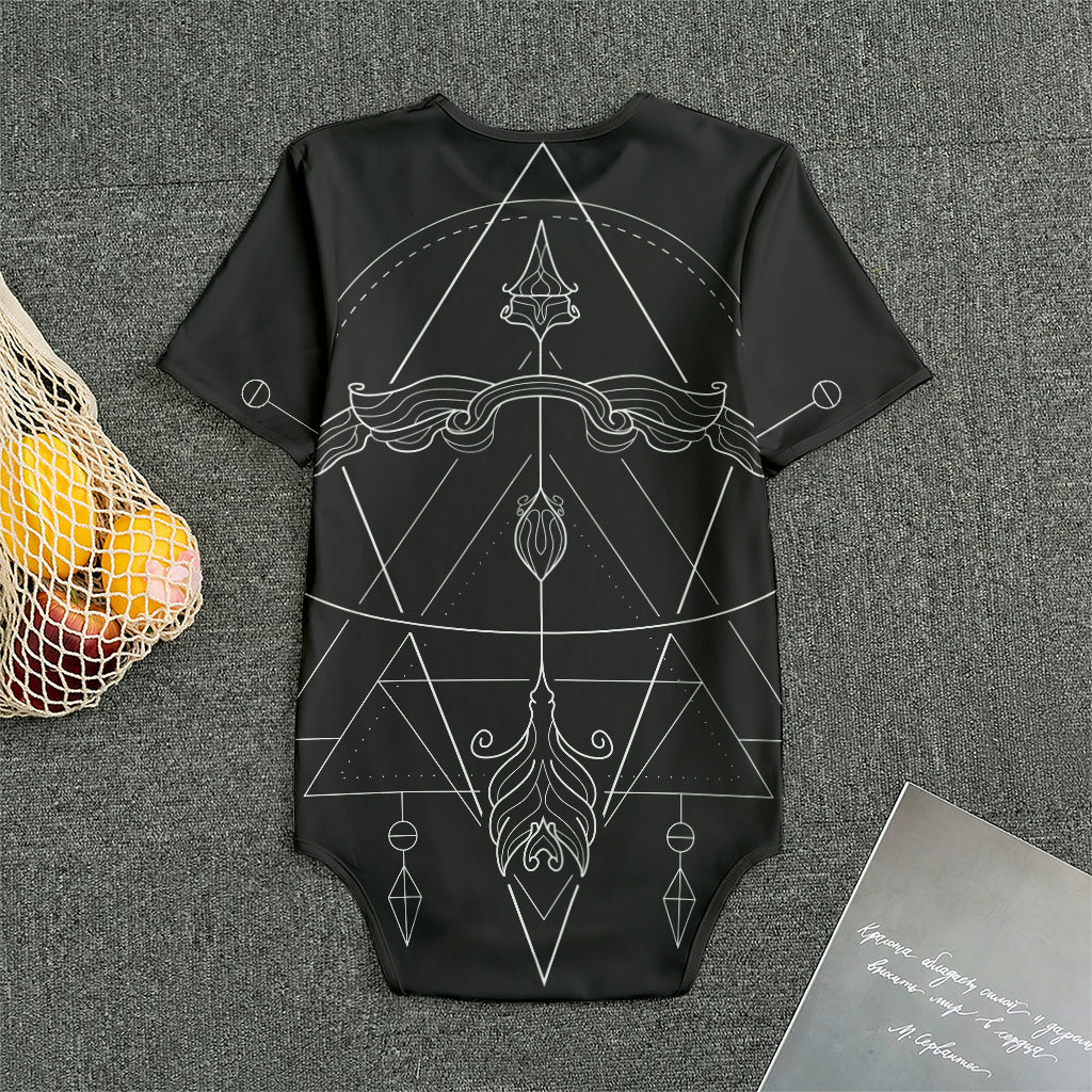 Black And White Sagittarius Sign Print Men's Bodysuit