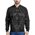 Black And White Sagittarius Sign Print Men's Bomber Jacket