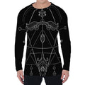 Black And White Sagittarius Sign Print Men's Long Sleeve T-Shirt