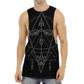 Black And White Sagittarius Sign Print Men's Muscle Tank Top