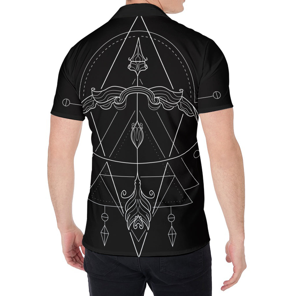 Black And White Sagittarius Sign Print Men's Shirt