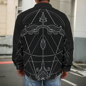 Black And White Sagittarius Sign Print Men's Shirt Jacket